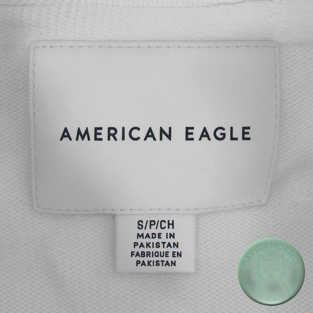 American Eagle Outfitters Sweatshirt Hoodie Adult SMALL White Block Print Logo - Picture 4 of 9